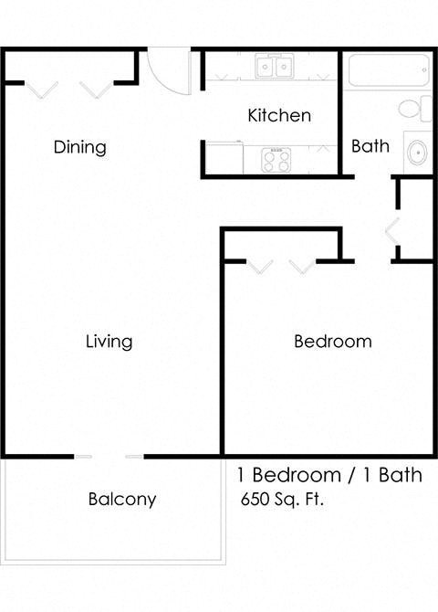Maryland Park_1 Bedroom Floor Plan